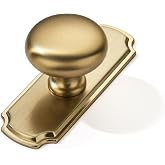 khtumeware 10 Pack 1-1/4 inch Backplate for Cabinet Knobs Brushed Brass Drawer Knobs Satin Gold Cabinet Hardware Vintage Knobs with Backplate