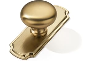khtumeware 10 Pack 1-1/4 inch Backplate for Cabinet Knobs Champagne Bronze Drawer Knobs Satin Brass Cabinet Hardware Vintage Knobs with Backplate