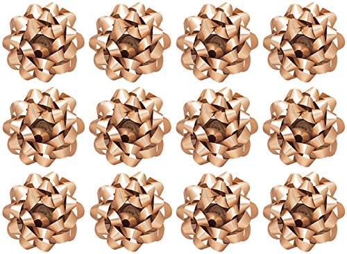 The Gift Wrap Company 12 Count Decorative Matte Bows, Large, Gold