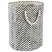 DII Chevron Woven Paper Storage Organizer Bin Laundry Hamper, Organize Clothing, Toys, Pet Supplies, Accessories, Kids & Baby Nursery Basket, Large Round, Black