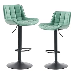 YOUTASTE Light Green Bar Stools Set of 2 Counter
