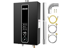 FORIMO Propane Tankless Water Heater, 4.74 GPM 18L Indoor,Constant propane water heater,Instant Hot Propane Gas Water Heater with Fahrenheit Digital Display,Multi-Protection