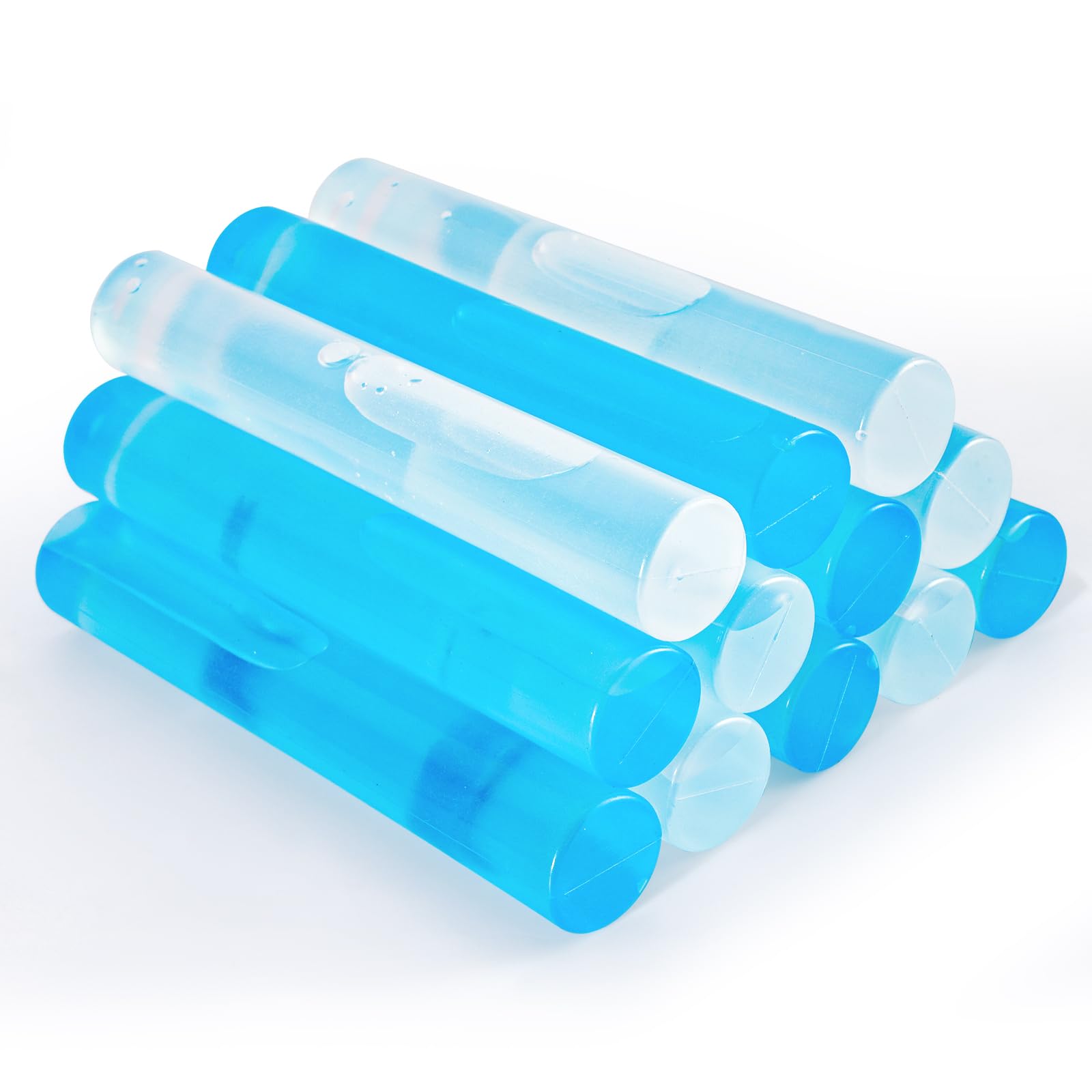 Photo 1 of 12 Pack Reusable Ice Cubes for Drinks, Quick Freeze Reusable Water Bottle Ice Stick BPA Free, Washable Plastic Ice Cubes for Whiskey, Wine, Coffee (Blue&Transparent)