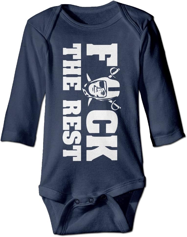 U9 6-24 Months Newborn Babys Boy's & Girl's Fuck Rest Oakland Football Logo Long Sleeve Baby Climbing Clothes Navy