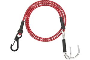 Linsvirgo 1 Pcs 1/10 RC Crawler Elastic Kinetic Winch Strap with Rescue Trailer Hook, 20 Inch RC Tow Truck Escape Rope Fit for 1/10 RC Crawler TRX4 SCX10 1/10 RC Crawler Accessories - Red