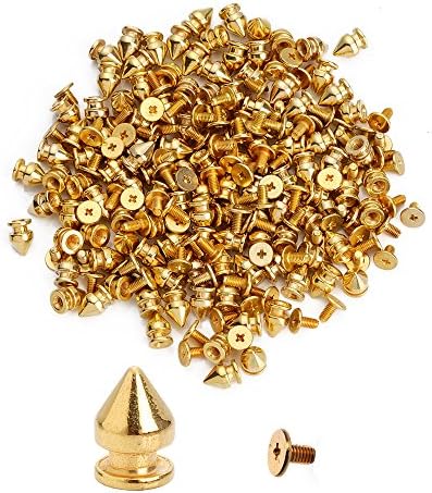 100pcs Cone Spikes Screwback Studs DIY Craft Cool Rivets Punk Stud Edge-Cylinder Style 710mm 1/4"3/8"
