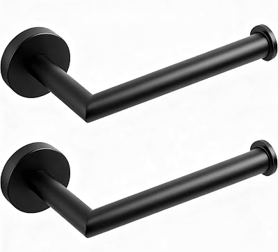 HITSLAM Black Wall Mounted Toilet Roll Holder SUS 304 Stainless Steel 2 Pack