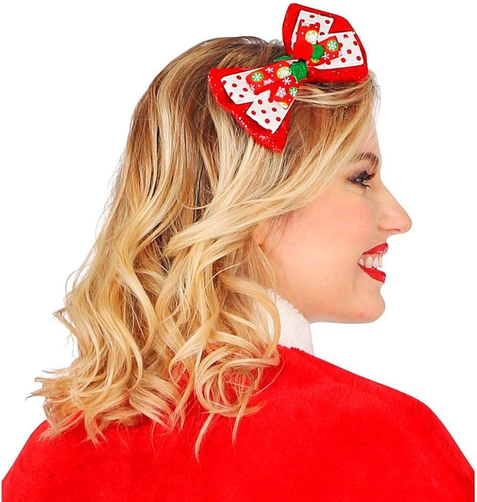 WIDMANN 09691 - Christmas Bow Tie with Glitter, Unisex Adult, Santa Claus, Carnival, Theme Parties, Red Color - Image 4