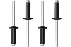 HZQX-ROP 100pcs 1/8" x3/8" Aluminum Blind Rivets, Black,3.2x 10mm Pop Rivets