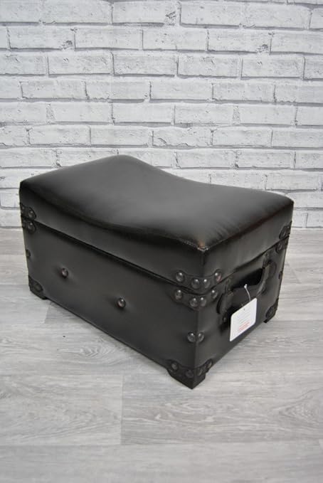 Qualität Hocker Kunstleder modernes Stauraum in Expresso Braun/Schwarz