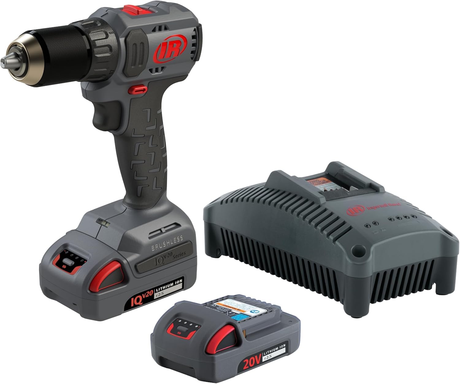 Ingersoll Rand D3141-K22-EU Cordless Compact Drill Driver 20V Brushless Motor with 50 Nm Torque, Metal Keyless Chuck, 2-Speed Setting,Ergonomic Design