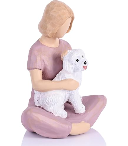 Veronese Design Estatueta de resina animal de cachorro Terrier branco maltês