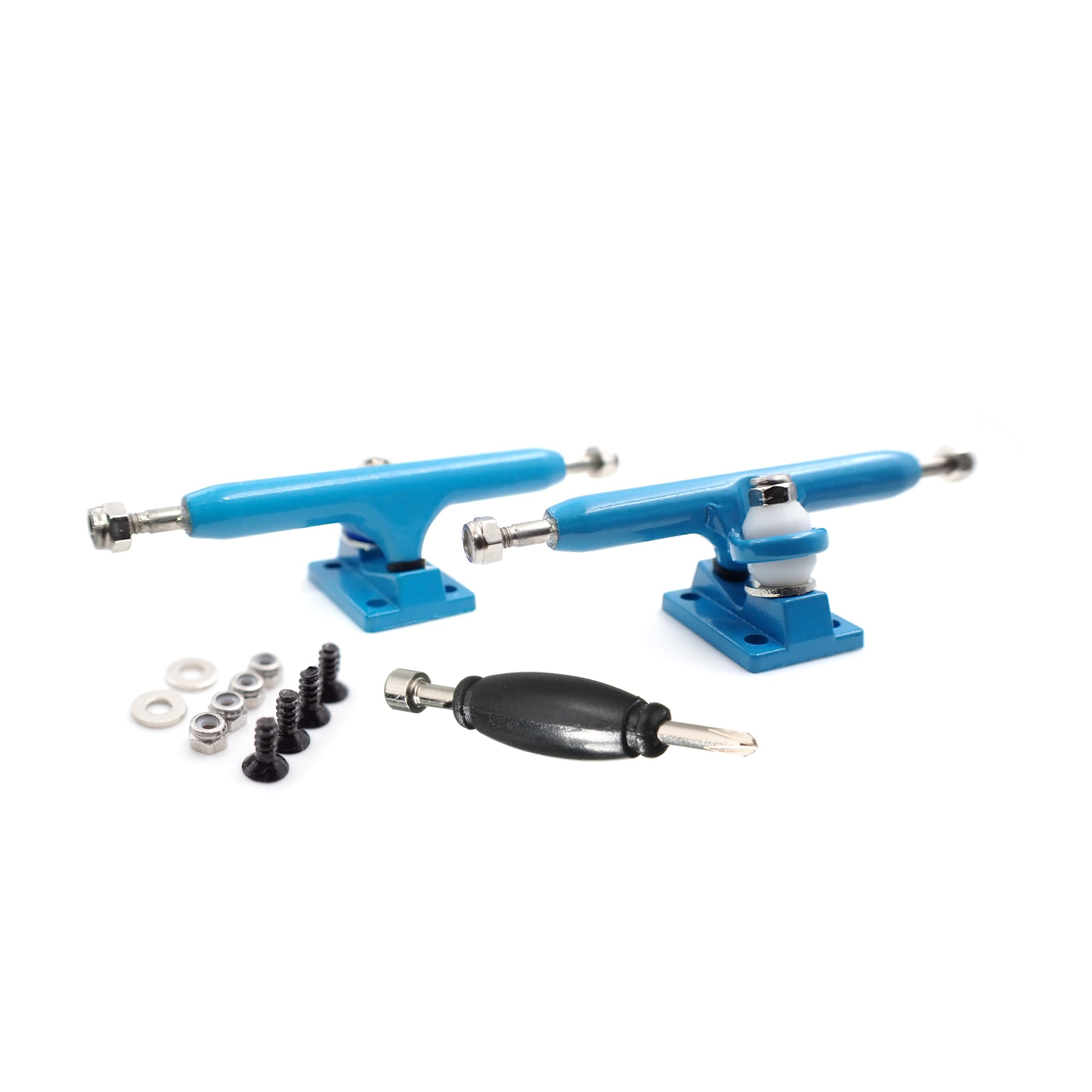 SPITBOARDS® 36 mm Fingerboard Pro Trucks by, Real Lock Nuts, Rubber Urethane Bushings, Optimised Hanger, Width 36 mm, for Fingerboard Tuning and Assembling (Light Blue)