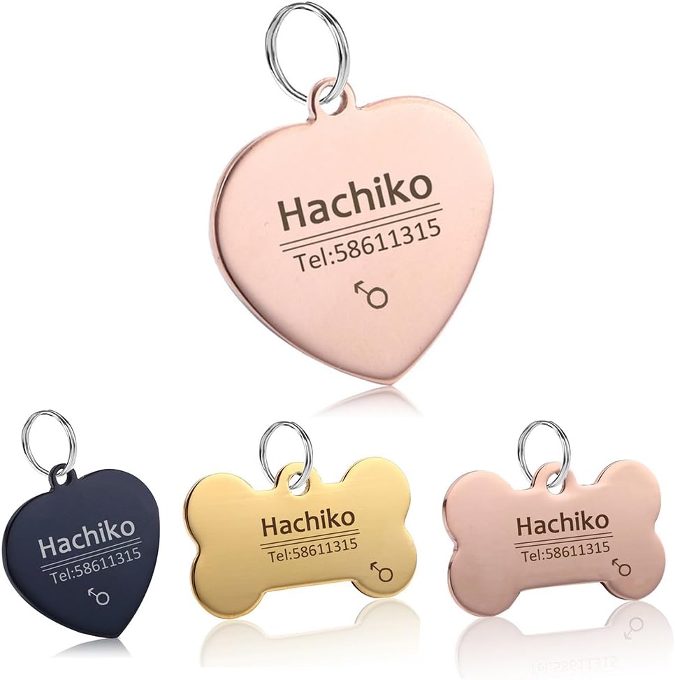 YVYOO Free Engraving Pet cat Collar Accessories Decoration Pet ID Dog Tags Collars Stainless Steel Dog cat tag Customized tag