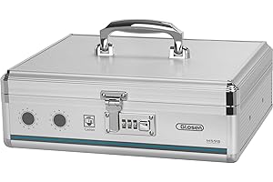 Glosen money box,cash box,money box for cash,Combination Lock Cash Box with Money Tray for Security Lock Box 13.2x10.82x4.33 Inch【Medium】