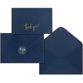 50 PCS Thank You Cards with Envelopes 4x6, 50 Stickers, Blue Business Thank You Cards, Blank Thank You Cards Bulk, Thank You Notes for Baby Shower, Thanksgiving Day, Wedding, Birthday, Graduation