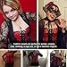 SHAPERX Women Brocade Pattern Lace Through Top Floral Overbust Corset Waist Cincher Bustier,SZ1913-Red-XL