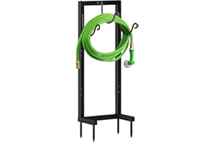 Surprizo Garden Hose Holder Freestanding, Heavy Duty Water Hose Holder Metal Hose Storage Holds 150-feet Hose, Extra Thick Detachable Hose Hanger Stand for Outside Yard