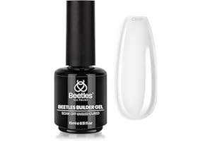 Beetles Builder Gel for Nails,0.51 oz 8 in 1 Clear Builder Strengthener Gel Enhancement Nail Building Nail Apex for Beginners & DIY Winter Christmas Nails Salon Manicure,LED & UV Lamp Needed