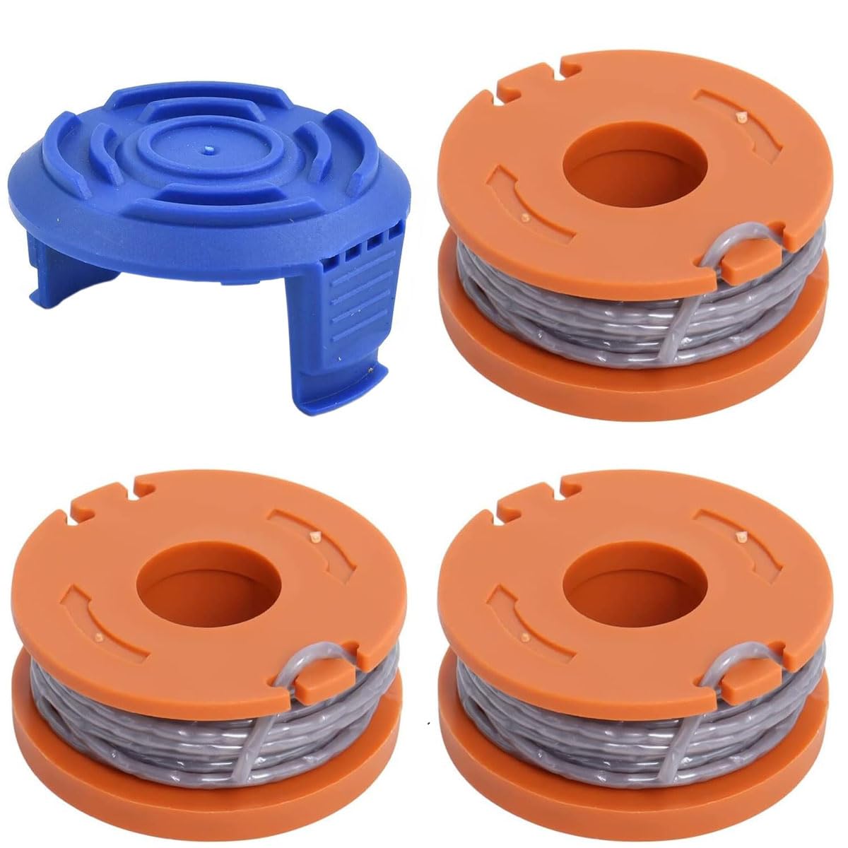ZAMDOE 3Pcs Trimmer Replacement Spool Line Compatible for MacAllister MGTP18Li Strimmer/Grass Trimmer Spool Line, 1.65mm Autofeed Spool and Line for MacAllister MGTP18Li Strimmer with Spool Cover