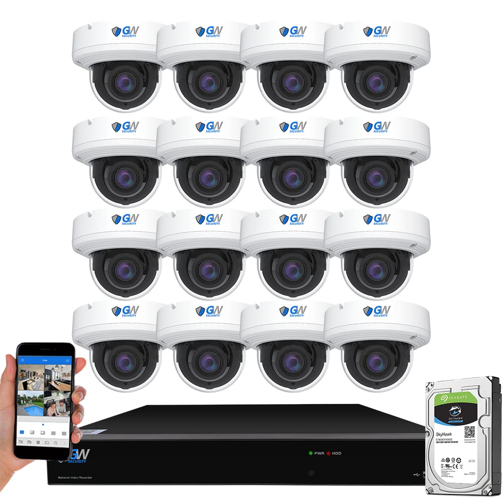 Photo 1 of GW Security 16 Channel UltraHD 4K (3840x2160) Motorized Zoom NVR Security Camera System - 16 x 8MP 2.8-12mm 4X Optical Zoom Face Recognition/Human/Car AI Detection Waterproof Microphone IP PoE Cameras