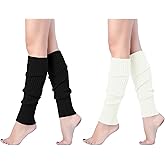 v28 Women Juniors Neon Ribbed Leg Warmers for 80s Eighty's Party Sports Yoga