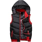 Fuwenni Men's Winter Removable Hooded Padded Vest Outerwear Sleeveless Jacket