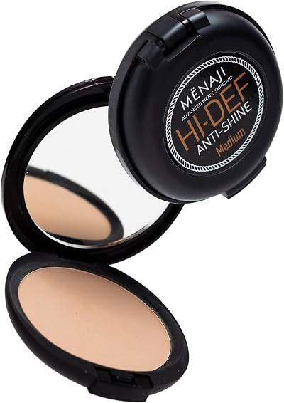 Menaji HDPV Anti-Shine Powder, Medium Skin Tone, Mens Mattifying Makeup