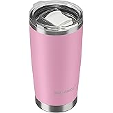 SILICANICE Coffee Tumbler 20 oz, Double Wall Stainless Steel Travel Coffee Mug with Removable Slider Lid, BPA Free, Car Cup Holder Compatible - Gym/Office/Travel/Home - Peony