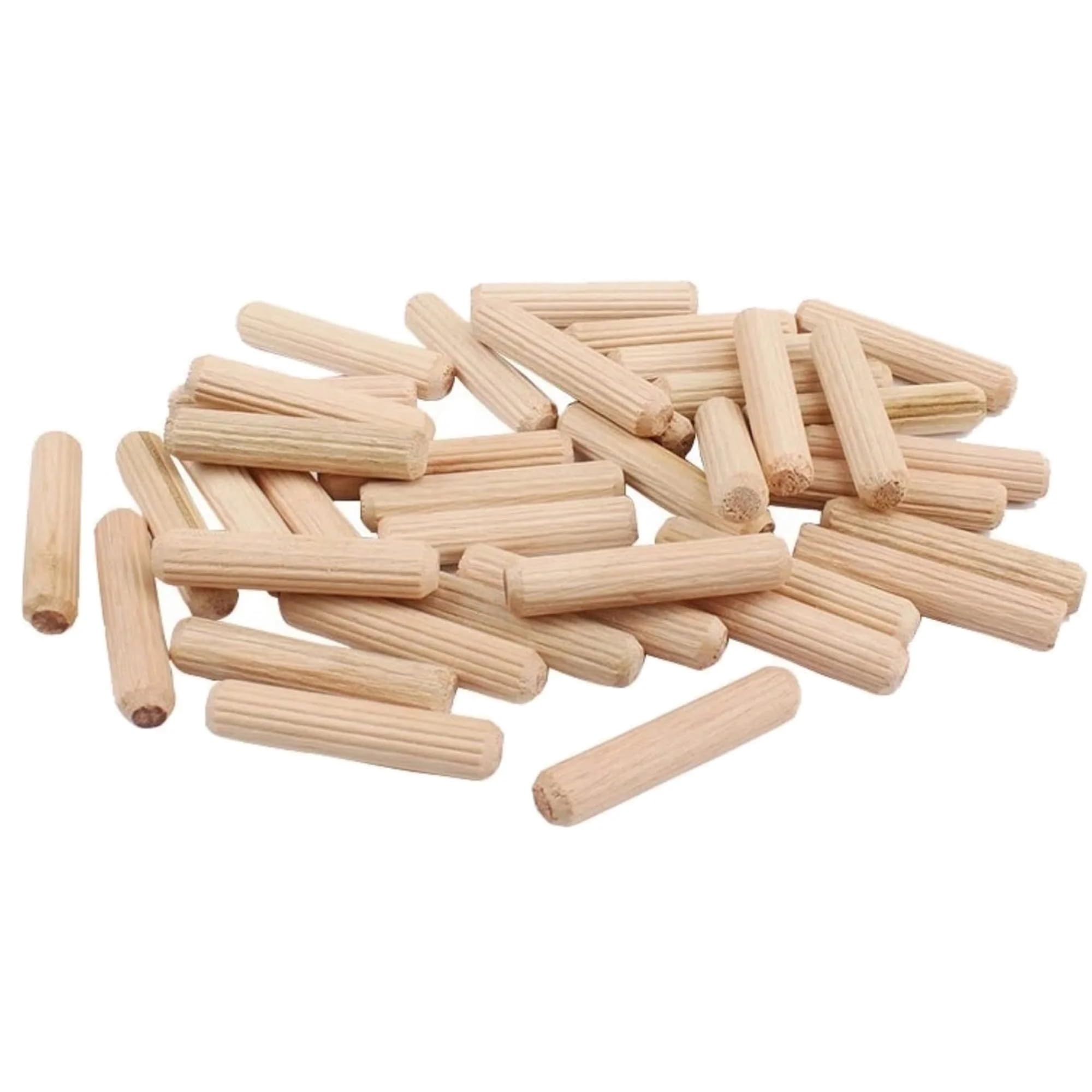 Wooden Dowels Premium Wood Plugs, Dowling, Tapered Pins, Fluted, Versatile 8mm x 30mm (Pack of 100)
