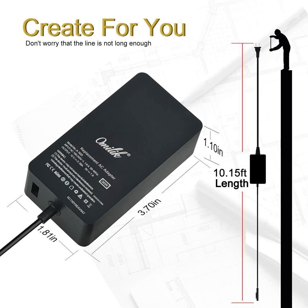 Aryee 12v 2 58a Tablet Charger Compatible With Microsoft Surface Pro 3 Surface Pro 4 I5