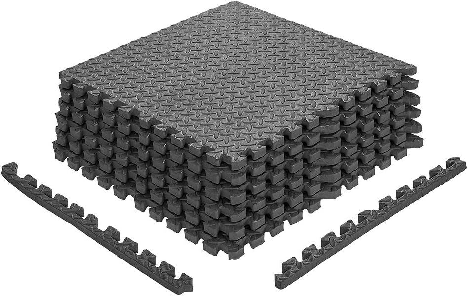 PAPABABE Puzzle Exercise Mat with EVA Foam Interlocking Tiles for MMA Exercise, Gymnastics and Home Gym Protective Flooring, 3/4'' Thick, 24 Square Feet: Sports & Outdoors
