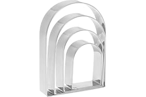 HARFINGTON Arched Cookie Cutter Set Assorted Sizes Stainless Steel Geometric Biscuit Baking Pastry Candy Cookie Cutters Moldi
