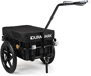 Duramaxx Big-Mike - Fahrradanhänger, Lastenanhänger, Handwagen, mit Hochdeichsel, Transportbox mit 70 Liter Volumen, Max. 40kg, Kugel-Kupplung für Fahrräder mit 26&#39;&#39; - 28&#39;&#39;, schwarz