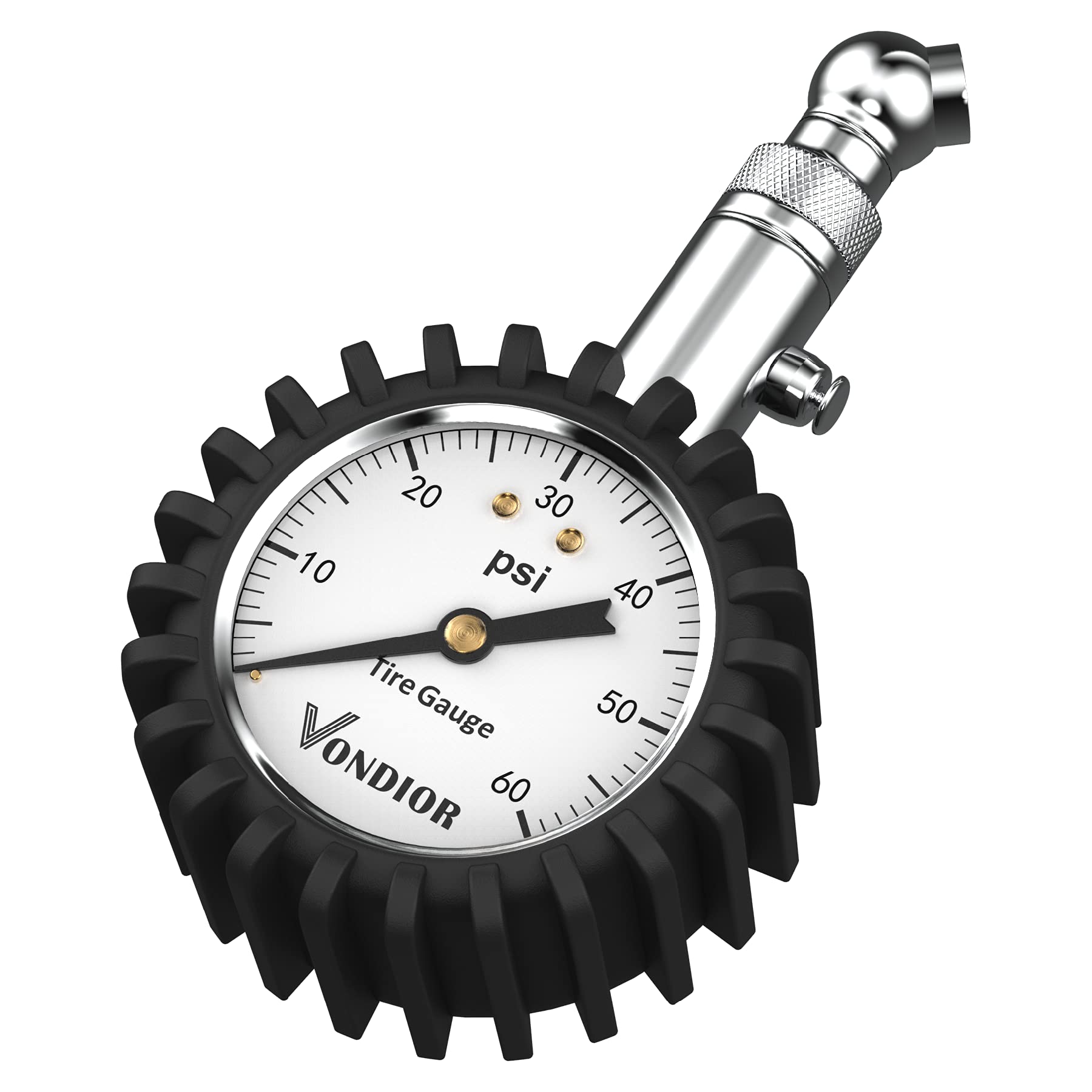 Tire Pressure Gauge - (0-60 PSI) Heavy Duty, Certified ANSI Accurate ...