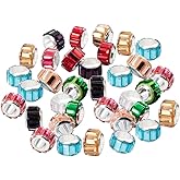 PH PandaHall 100pcs Faceted Glass European Beads Mixed Large Hole Rondelle Column Beads Garden Decor Beaded for Jewellery Making Indoor Outdoor Yard Patio Plant Pot Flower Decor Hole: 5mm