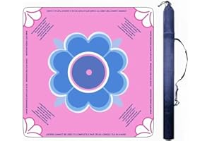 LIVEMY Mahjong Mat for Table with Rules Anti Slip and Noise Reduction Table Cover for Mahjong, Poker, Card Games, Board Games, Dominoes, Tile Games 31.5" x 31.5" with 1 Carrying Bag (Pink)