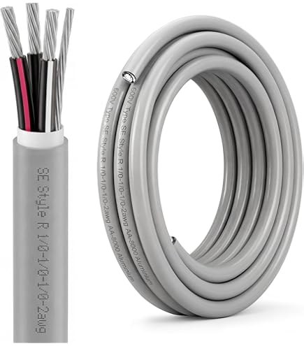 FairySandy 50Ft 1-1-1-3 SER Aluminum Service Entrance Cable - UL