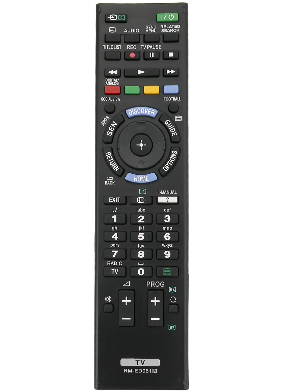 VINABTY RM-ED061 Replacement Remote Control Fit for Sony Bravia Smart TV All Models Sub RM-ED047 RM-YD103 RM-ED050 RM-ED060 RM-ED061