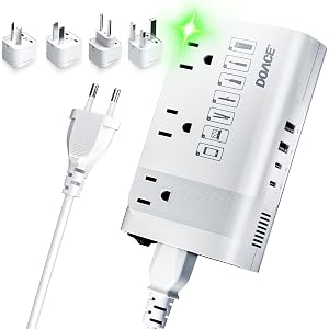 DOACE 350W Voltage Converter US to Europe for Hair Straighteners | Step Down 220V to 110V Converter for European Travel, Powe