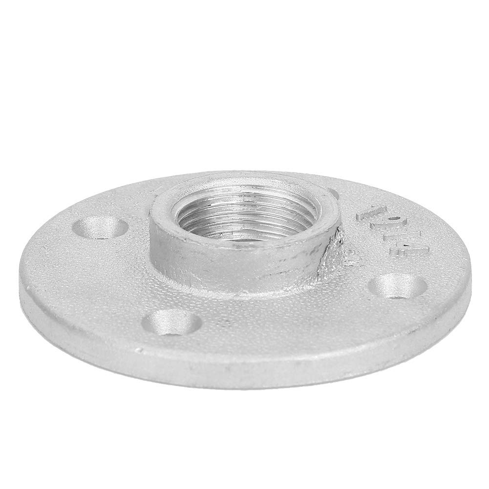 10Pcs DN20 Pipe Flanges 4 Holes Flange Base 3/4 Inch BSPT Thread Industrial Hardware for DIY Furniture Shelving and Pipe Fittings