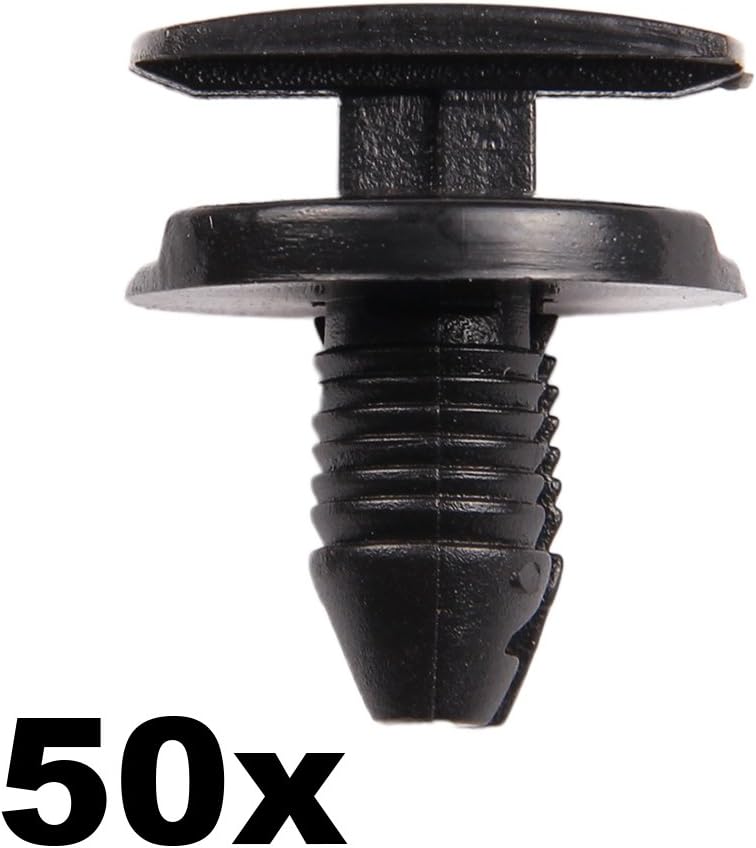 New 50x 8mm Hole Wheel Arch Lining, Undertray & Splashguard Plastic Trim Clips / Rivet for Peugeot