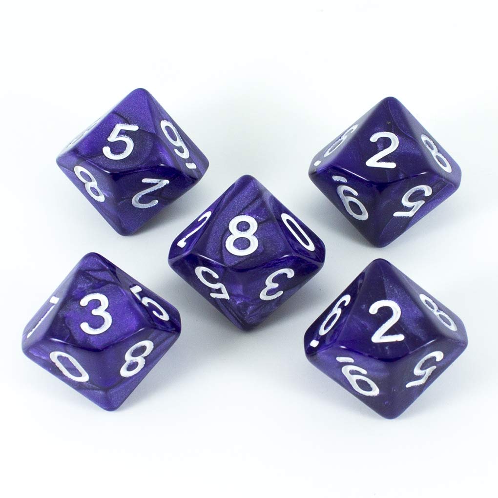 Paladin Roleplaying Purple D10 Dice - Pearl Effect