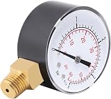 Hilitand Pressure Gauge 0-60psi 0-4bar 1/4" NPT Bottom Mount Metal Case view 7
