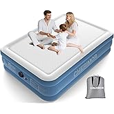 CHERIMOR Queen Air Mattress with Built-in Rechargeable Pump, 1500 lbs Heavy-Duty Support, 16" Raised Upgraded Firmness Blow Up Mattress, Fast 3-Min Inflation, Inflatable Bed for Home, Guests & Camping