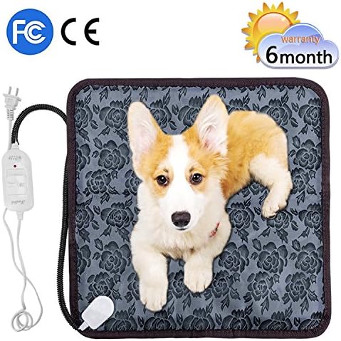 Pet Heating Pad Anyprize Waterproof Electric Pad for Dogs &amp;Cats Warming Mat with Chew Resistant Cord 17.7"x17.7"