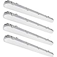kadision 4ft LED Vapor Tight Light, 60W/50W/40W Wattage Selectable 7200lm 5000K 100-277V, 0-10V Dimmable Vapor Proof Lighting Fixture for Warehouses Car Washes, UL Listed 4-Pack