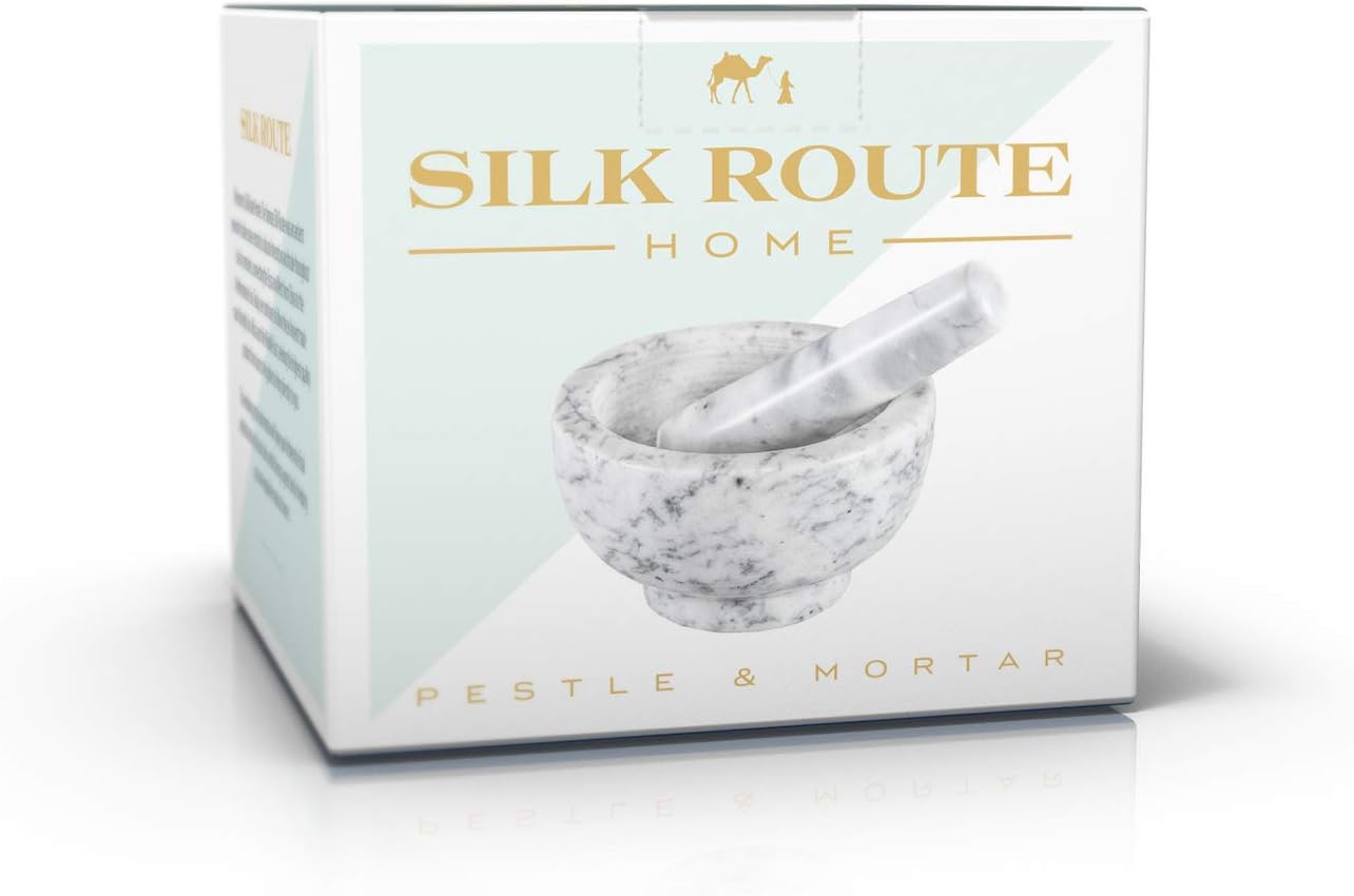 Silk Route Home Classic White Marble Pestle & Mortar - Image 5