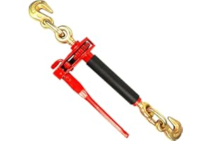 ENJ LASHING ENJ 1 Pack Folding Handle Load Binder with 2 Grab Hooks, for 5/16-3/8 Grade 70 Transport Chain, Load Binder with 19,000 Pound Working Load Limit