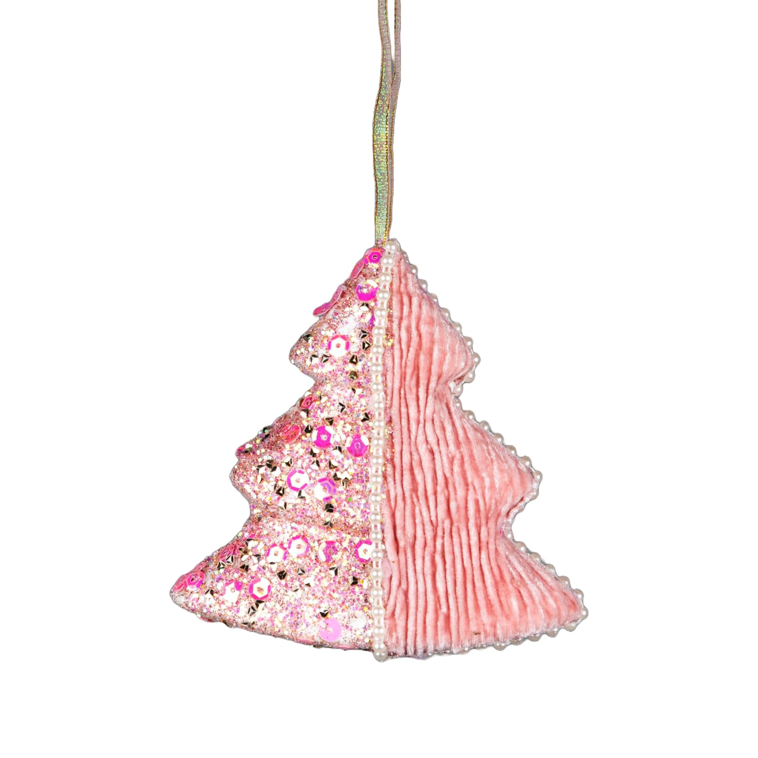 Baby Pink Christmas Tree Hanging Decorations - Festive Decorative Ornaments Fairy Tale Themed Xmas Tree Pendant 12cm